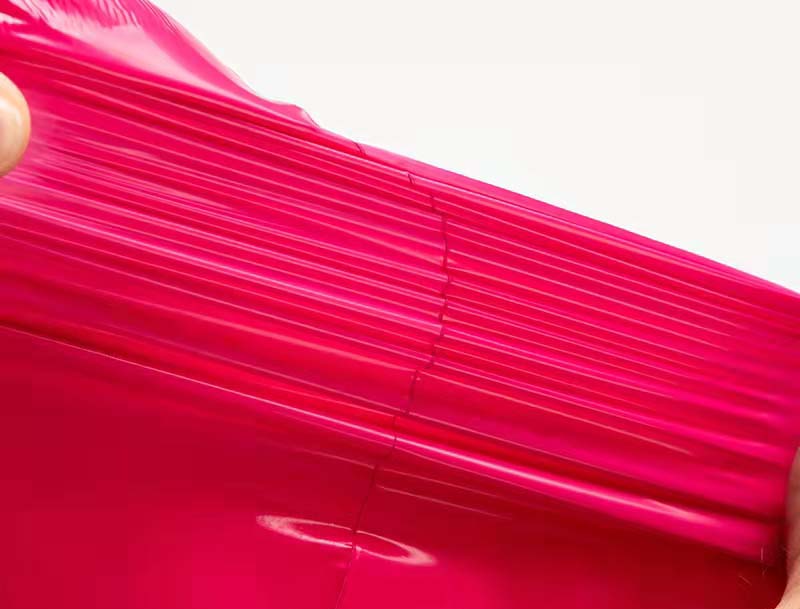 四方玫红色快递袋-05