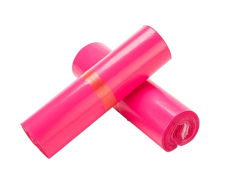 四方玫红色快递袋-02